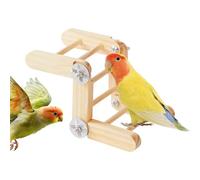 Échelle pour Oiseaux pour Cage à Mâcher en Bois Naturel et Réglable