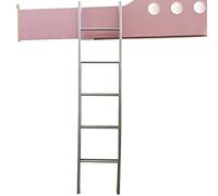 Échelle réglable en métal pour lits superposés, capacité de 150 kg, large marche avec crochets, couleur argent, idéale pour les camping-cars, 1,55 m de long, parfaite pour les lits simples.