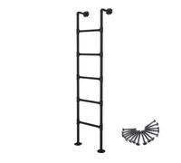 Échelle robuste, capacité de charge de 150 kg, échelle murale antidérapante en métal pour fenêtre de sous-sol, puits, grenier, lit superposé, fer forgé noir