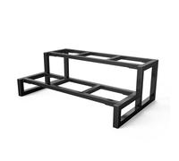 Échelle robuste en acier galvanisé à 2 marches pour extérieur, résistante à la corrosion, design indépendant pour patio, terrasse, jardin (60 cm de large)