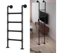 Échelle Robuste en métal Noir/Échelle de Secours Incendie/Échelle d'accès au sous-Sol pour puits de lumière/Escabeau Universel Gain de Place pour Camping-Car/Éche