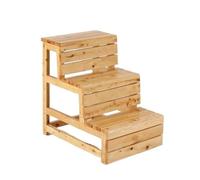 echelle Tabouret d'escalier en bois à 3 étages, chaise échelle épaisse, banc d'escalade portable, adapté à la salle de bain, au bureau, à la chambre à coucher, à la cuisine échelle pliante(Legno)