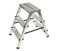 Échelle tabouret double face en aluminium, 3 marches