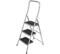 Échelle Tabouret en Aluminium Avec 3 Marches Acier Couverture Antidérapant