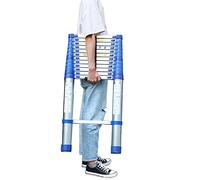 Échelle télescopique 2,6 m 3,2 m 3,8 m 5 m 6 m 7 m 8 m, échelles télescopiques hautes en aluminium bleu avec pieds antidérapants pour travaux extérieurs sur le toit de la maison, camping-car, charges