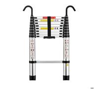 Échelle Télescopique 2,6 M en Aluminium Bricolage Pliable STANEW,Charge Maximale 150kg,Accoudoir Amovible, Extensible Unique Droite