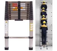 Échelle télescopique 3.2M-10.5FT Portable Multifonctions Échelle Simple acier inoxydable Télescopique Pliable 11 Étapes