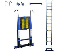 Echelle telescopique 4,1m TELESCOVA13+, Aluminium, Pliable, Extensible, Multi-fonction, Hauteur de travail max 5m, Crochets Amovibles, Garantie 5 ans