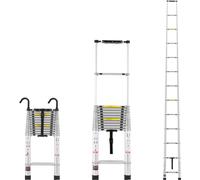 Echelle télescopique 5m - Echelle double et escabeau pliant - Echelle télescopique - Capacité de charge 190 kg - Idéal pour l'artisanat et le ménage
