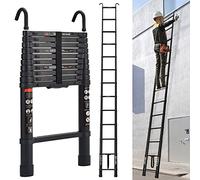 Échelle Télescopique 5m, Escabeau Telescopique Aluminium avec Crochets, Pliable Échelle Télescopique Extensible, Charge Maximale 150kg