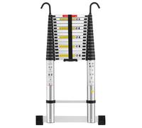 Échelle Telescopique 6,2 M en Aluminium, TEENO Escabeau Telescopique Pliable avec Crochet Amovible, Charge Max 150 kg
