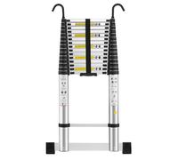 Échelle Télescopique 6,2M en Aluminium Bricolage Pliable STANEW ,Charge Maximale 150kg, Accoudoir Amovible et Barre d'équilibre,