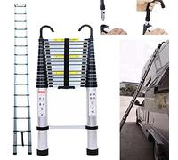 Échelle Télescopique 6m avec Crochets Echelle de Toit, Échelle Extensible en Aluminium, Escabeau Telescopique Échelle Multifonctionnelle Antidérapant pour Maison, Grenier, Jardin, Charge 150kg