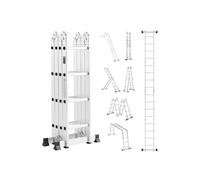 Echelle Télescopique 7 en 1 Hauteur de Portée 460cm Capacité 150kg 4 Marches
