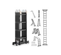 Echelle Télescopique 7 en 1 Hauteur de Portée 465cm Capacité 150kg Cadre A 4 Marches