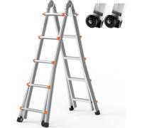 Echelle télescopique à cadre A Echelle double pliante Echelle télescopique 5,1 m - force 150 kg - pour usage professionnel et privé
