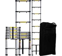 Échelle télescopique Aluminium CF-101A | 3 Ans Garantie - escabeau - échelle Extensible - autoportante - coulissante - échelle d’Appui alu (2 m)