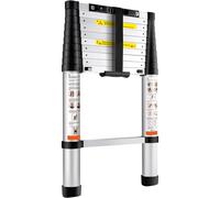 VEVOR Échelle Télescopique Aluminium 3,2 m Escabeau Extensible Capacité 170 kg avec Pieds Antidérapants Échelle Compacte Portable Polyvalente Rétraction à Un Bouton pour Réparation Maison Camping-Car
