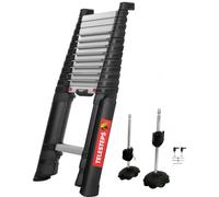 Echelle télescopique automatique PRIME LINE 4,1m avec stabilisateur et pied - TELESTEPS - TEL-72241STAB/PPS