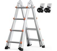 Echelle télescopique cadre A 15 FT - Echelle de rallonge multifonctionnelle pour les travaux de rénovation et le ménage - Utilisation sûre et robuste