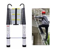 Échelle télescopique compacte avec crochets amovibles 6 m, 5 m, 3 m, 2 m, 1 m, en aluminium antidérapant, multi-usage, pour toit de grenier, camping-car, capacité de charge de 150 kg
