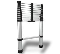 Échelle télescopique compacte et Robuste de 3,2 m - Légère, Pliable et Peu encombrante - 10 marches - Parfaite pour Bricolage, travaux domestiques et Professionnels - Montée Facile et sécurisée