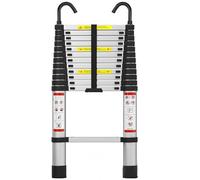 Échelle télescopique de 16,5 Pieds avec 2 Crochets détachables et Pieds antidérapants, échelle de 5 mètres, en Métal