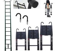 Échelle télescopique de 3,2 m avec crochets, échelle télescopique pliable en aluminium, échelle extensible, portable, légère, capacité de 150 kg, EN131
