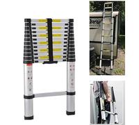 Échelle télescopique de 3,2 m - Échelle télescopique en Aluminium - Antidérapante - avec 11 échelons - Charge maximale : 150 kg