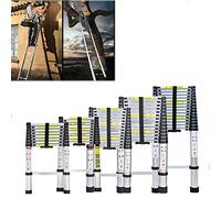 Échelle télescopique de 3,2m, échelle en aluminium pliable, échelle de grenier télescopique, portable extensible en aluminium, capacité de charge de 150 kg