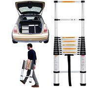 Échelle télescopique de 3,8 m, en acier inoxydable, antidérapante, facile à transporter, conforme à la norme EN131, capacité de charge de 150 kg