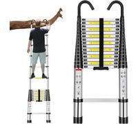 Échelle télescopique de 4,4 m en Métal léger avec Pieds antidérapants, échelle Pliable Multi-usages, capacité de 150 kg