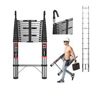 Échelle télescopique de 5 m avec crochet amovible - En acier inoxydable de qualité supérieure - Pour camping-car/grenier/bureau/entrepôt