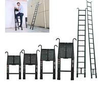 Échelle Télescopique de 6,2 m avec 2 Crochets, Échelle Pliableen en Aluminium, Échelle de Grenier Télescopique, Portable Échelle Extensible en Aluminium, capacité de Charge de 150 kg