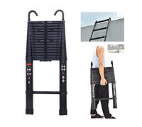 Échelle télescopique de 6,2 m avec crochet amovible - Multifonction - Pour grenier, toit d'escalade, utilisation au bureau, chantier - Échelle extensible en aluminium antidérapante - Charge maximale :