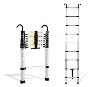 Échelle télescopique de 8 m pour tente de toit, échelle extensible en aluminium avec crochet, idéale pour une utilisation en extérieur, camping, grenier, maison, grenier, 6,2 m, 7 m, 5 m, 4 m, 3,8 m