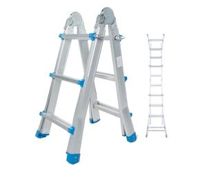 Echelle télescopique de BM TOOLS BMT-4X3-EXT en Aluminium - jusqu'à 2.9 Mètres, Multi-usages Pliable - jusqu'à 150kg - articulée