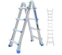 Echelle télescopique de BM TOOLS BMT-4X4-EXT en Aluminium - jusqu'à 4 Mètres Multi-usages Pliable - jusqu'à 150kg - articulée