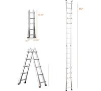 Echelle télescopique, design cadre A, aluminium léger, 51m
