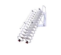 échelle télescopique Échelle de Grenier rétractable Murale avec Mains courantes, système de Traction, escaliers pliants, for loft et Garage echelle(1.8-2.05m)