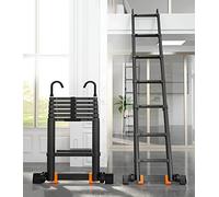 Échelle télescopique, Échelle de Grenier télescopique Pliable avec Crochet, capacité de Charge de 200 kg, Gain de Place, Plusieurs Tailles (2,3 à 5,5 m/7,5 à 18 pi)(2 3m/7 5ft)