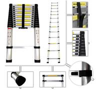 Todeco - Echelle Telescopique, Échelle Pliable, 3,8 mètre(s), EN 131, Charge maximale: 150 kg