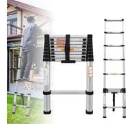 Échelle Télescopique Échelle Pliante, Échelle Polyvalente Antidérapante Modèle Portable, 2,6 m de Longueur, en Aluminium, Multifonction, pour Réparation Maison Camping-Car