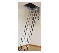 echelle telescopique Échelle télescopique électrique escamotable for grenier de plafond avec rampes en acier à haute teneur en manganèse, capacité de charge de 661 lb escalier(Black white,70/90cm)