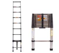 Échelle télescopique en acier inoxydable 3,2 m - Multifonction, pliable, design antidérapant, charge maximale 150 kg, idéale pour la maison, le bureau et l'extérieur
