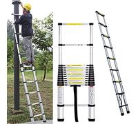 Échelle télescopique en aluminium 5 m avec 13 échelons - Robuste - Échelle télescopique - 5 m - Charge maximale : 150 kg - EN131