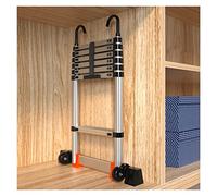 Échelle télescopique en aluminium avec barre stabilisatrice, très résistante, capacité de 200 kg, idéale pour un usage domestique et professionnel, polyvalente, multi-hauteurs, 5,5 m, 5,1 m, 4,7 m