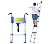 Échelle télescopique en aluminium avec crochet amovible, extensible de 8 m, 7 m, 6 m, 5 m, 4 m, légère et réglable en hauteur pour un usage domestique et professionnel