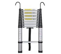 Échelle télescopique en aluminium avec crochet - Légère pour toiture, maison, camping-car, utilisation en extérieur, design compact pour un rangement facile