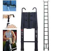 Échelle Télescopique en Aluminium da 6,2 m avec 2 Crochets, Échelle Extensible Échelle Multifonction, Antidérapante, Facile à Utiliser, Charge maximale : 150 kg